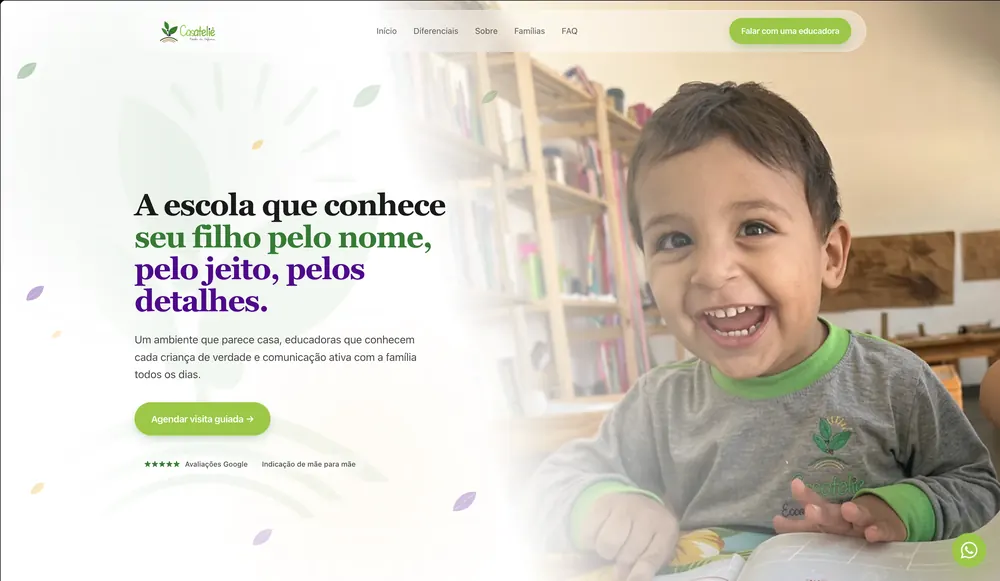Landing page desenvolvida pela EFSM